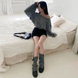 [하프클럽/]여성용 골지 지퍼 겨울 방한 레그 워머 발토시