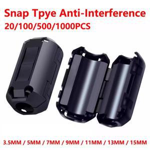 링코어 페라이트 비드 클램프 초크 코일 EMI RFI 노이즈 필터 클립 스냅 케이블 블랙 마그네틱 스냅온용 3.