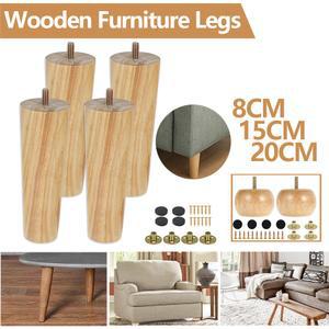 4PCS 가구 다리 의자 20CM 테이블 침대 피트 높이 15 나사 교체 소파 나무 패드 캐비닛