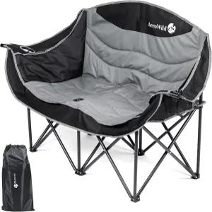 에어로와일드 더블 접이식 의자 u2013 600파운드 지지 성인 2인용 휴대용 러브시트 해변 피크닉 캠핑용
