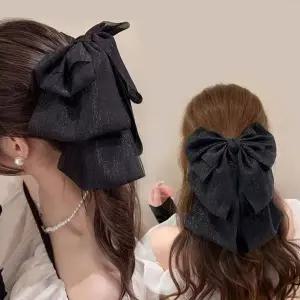 [골드스마일]브이집게핀 큰사이즈 리본 머리 묶음 여성 헤어핀