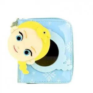 (색상 블루)겨울왕국2 엘사 여아 지갑 카드 동전 거울 지갑 블루