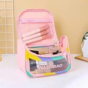 여행용 파우치 수납 이너백 화장품 가방 워시백 파스텔 해외 정리 (WFKCQGC)