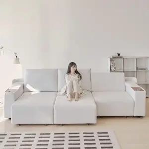 포스트모던 산드로 모션 전동 슬라이드 무빙 패브릭 4인 쇼파