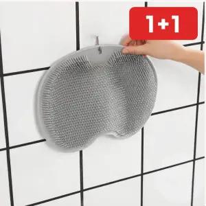 샤워실 미끄럼방지 풋브러쉬 벽걸이 지압 각질 발세척매트  1+1