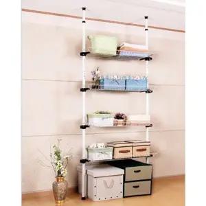 4단철제선반 철망선반 고정선반 4단 수납선반 철망고정선반 행거