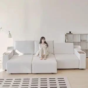 [포스트모던] 산드로 모션 전동 슬라이드 무빙 패브릭 4인 쇼파