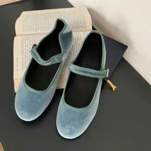 메리제인 벨벳 슈즈 여성 플랫 단화 발레리나 구두 (WFKBWDJ)