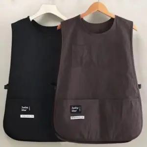 앞치마 오버핏 카페 포켓 공방 주방 원예 심플 (WFKEMR9)