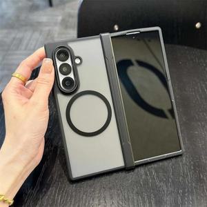 삼성 갤럭시 Z 폴드 7 6 5 4 Fold7 2025 투명 맥세이프 폰 커버 마그네틱 힌지 보호 투명 충격 방지 케이스