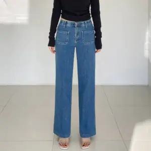 [모던스타일]여성 스판 앞포켓 프리미엄 와이드 데님팬츠 통청바지