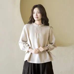 [마담4060]엄마옷 마담4060 내추럴포엠 프릴넥코튼 중년여성 데일리 블라우스-RBL2601003-