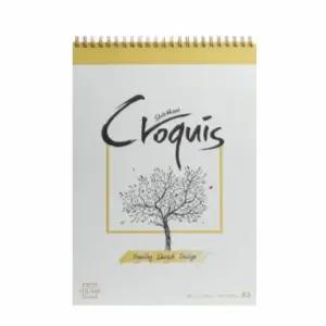 삼원 CY04 아트스퀘어 크로키 A3 노랑 스프링드로잉북 화방 그림연습 화바용