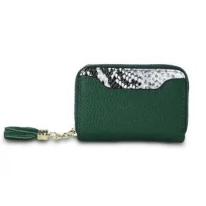카드지갑 컬러 미니 가죽 지퍼 선물 케이스 그린 (WFKDXYH)