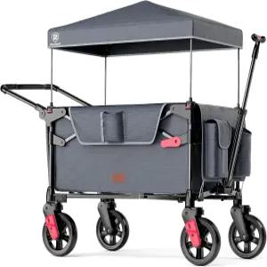 2명의 를 위한 에버 어드밴스드 초소형 왜건 탈착식 캐노피가 있는 여행용 접이식 푸시 풀 유모차 조절