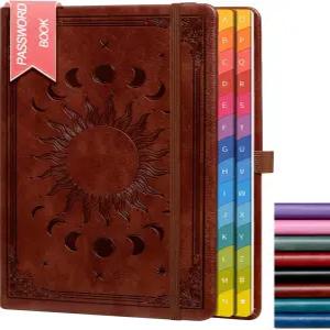 알록달록한 알파벳 탭이 있는 비밀번호 키퍼북 5.7 ×8.4 조직된 인터넷 웹사이트 주소 로그인용 하드커버