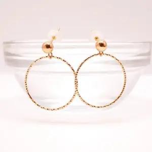 14k 컷팅 서클 볼 귀걸이 OPPE0015