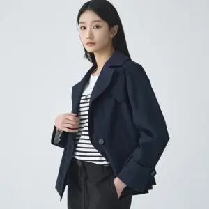 [지센] 여성 스판 숏 트렌치 코트 LFCAO291_DN