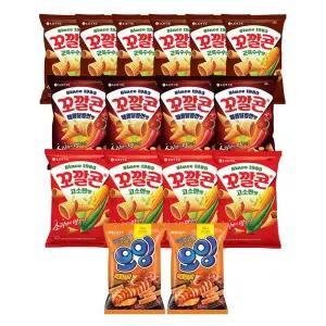 롯데웰푸드 꼬깔콘  군옥수수맛 67g,6개 + 고소한맛 67g,4개 +  매콤달콤 67g,4개 +오잉 75g,2개