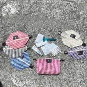 줄무늬 미니 파우치 화장품 위생용품 다용도 WEDE1F4