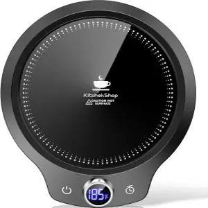 빠른 난방 머그 워머 - 4가지 온도 설정 및 1-12시간 타이머 책상 자동 차단을 위한 커피 컵 플레이트 차