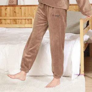 여성 잠옷 홈웨어 파자마 겨울 바지 극세사 융털wxy964