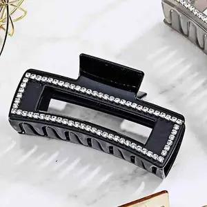 블랙 큐빅 집게핀 머리 유니크 헤어핀 고급 헤어 왕