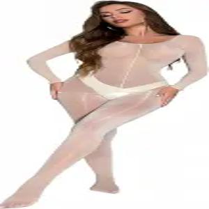 K.SELLOUT 여성 전신 스타킹 오일 반짝이는 바디수트 레이브 의상 클럽웨어