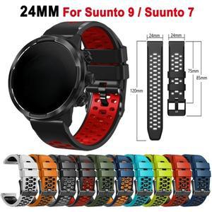 순토 호환 7 9 Spartan 스포츠 벨트 손목 밴드 용 24mm 실리콘 시계 스트랩 Baro 스마트 호환 교체 팔찌 Co