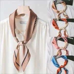 쁘띠 여자 모조실크 코디용 가방끈장식 포인트 사각스카프