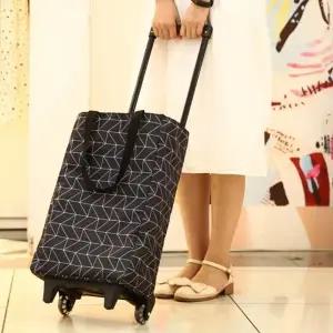 ( )보온보냉 접이식 쇼핑카트 바퀴달린 시장가방 (블랙)