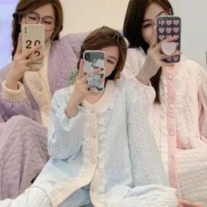 홈웨어 여성잠옷 여자 겨울 도톰 수면 잠옷 파자마 세트