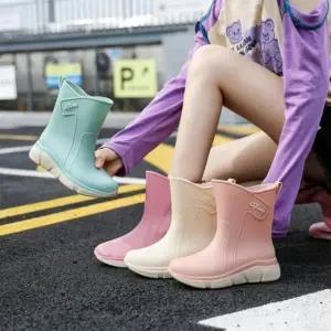 여성 마카롱 레인부츠 파스텔 여름 장마 고무 장화