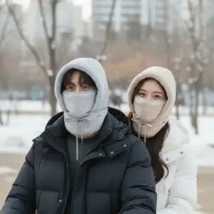 Z90 겨울 방한 후드 워머 패딩 넥워머 바라클라바 보온 마스크 귀마개 올인원 모자