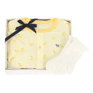 갤러리아 (백일,임신,출산)YE)레몬모달우주복+아이보리컬러골지양말 2종세