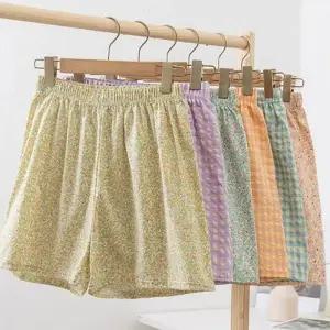 잔솔 여성 면파자마 여름반바지 체크 꽃무늬 순면잠옷