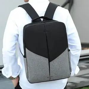 USB 포트 투톤 백팩 미디백 파우치 세트 캐주얼 백팩 WEED4C3