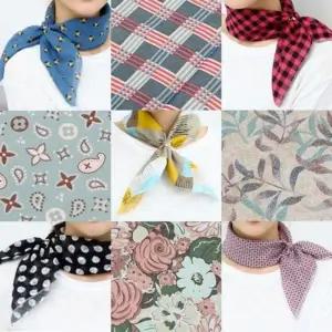 KOREA 순면 쁘띠 사각 스카프 손수건 머플러 등산 손목수건 땀수건 단체선물 인기 사은품