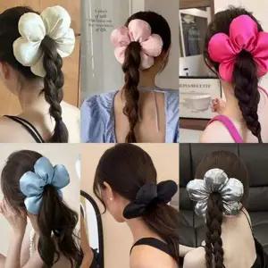 쿠션 러블리 대왕 머리끈 플라워 헤어끈 포니테일 곱