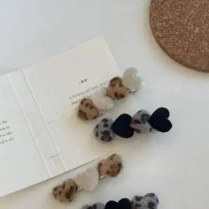 [콩심팥심]집게삔 패턴 하트 자체제작 송치 악어핀 헤어핀 헤어