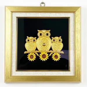 황금 주물 부엉이 인테리어 고급 액자 거실액자 (KYR-WE11491)