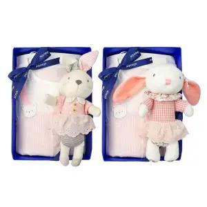 [압소바] 26SS블블우주복(핑크)2벌 토끼인형2종  쌍둥이세트 (B1A1110623)