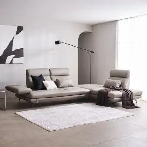 [다우닝] 플랫 4인 오픈코너 스윙 전체 통가죽 소파