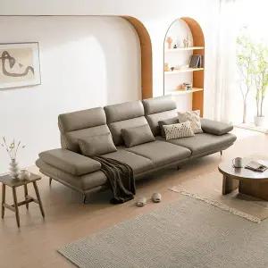 [다우닝] 플랫b 4인 콤팩트 스윙 전체 천연가죽 소파+스툴