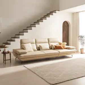 [다우닝] 플랫 4인 콤팩트 스윙 전체 천연가죽 소파