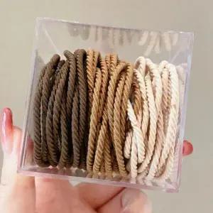 WL 대용량 고무 머리끈 50P 브라운 헤어고무줄 기본 칼라 헤어끈