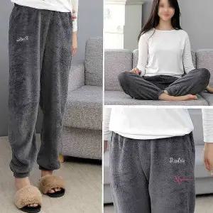 여성용 바지 극세사 잠옷 그레이 겨울zab862