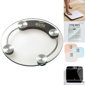 지민스 ZS-100 디지털 투명 원형 체중계/기/기계/측정기/눈금/바늘/수동/미니/강화/유리/판/고정/건전지
