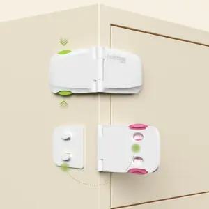 looktosse 서랍 폴드형 안전 이중 더블 잠금장치 버클/가구/도어/투명/용품/밴드/유아/아기/현관/화장실