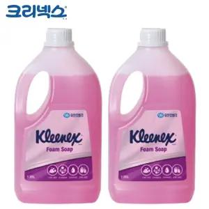 크리넥스 핸드워시 폼 솝 로즈라일락향 1.95L x 2개/말랑이/버블/거품/워시/말통/비누/리필/핸드/위시